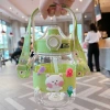 X152-XBD-8033 Girls' large-capacity, popular and cute water cup, portable student bear water cup, children's square large-belted cup with tea strater Item Picture